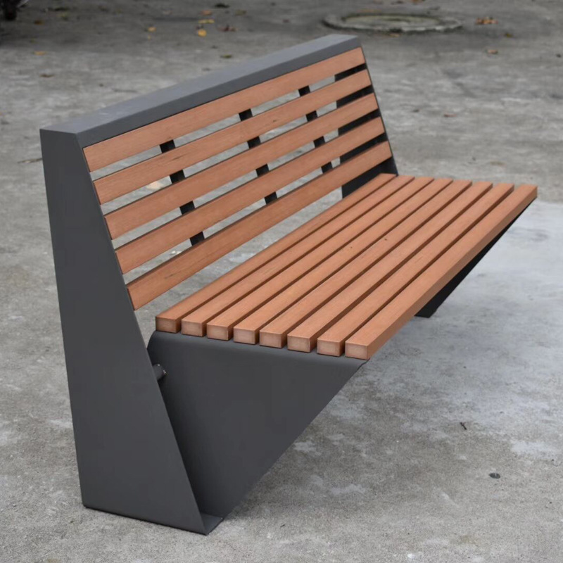 工程景观室外长条座椅广场社区休憩排椅户外塑木创意休闲坐凳