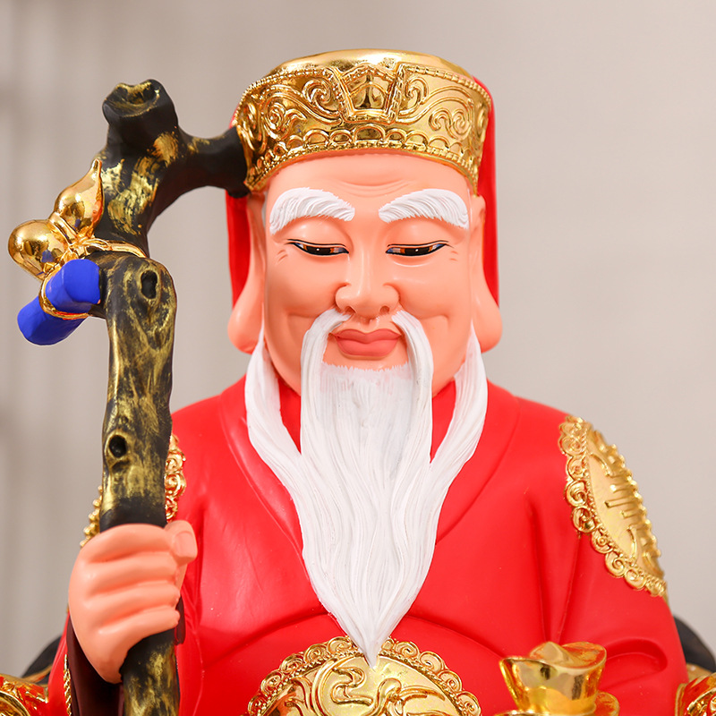 土地公婆神像社公福德正神土地爷土地奶树脂佛像招财居家风水摆件