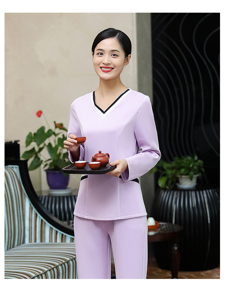 高端养生馆美容院美容师服装长袖美容师工作服套装气质秋冬季时尚