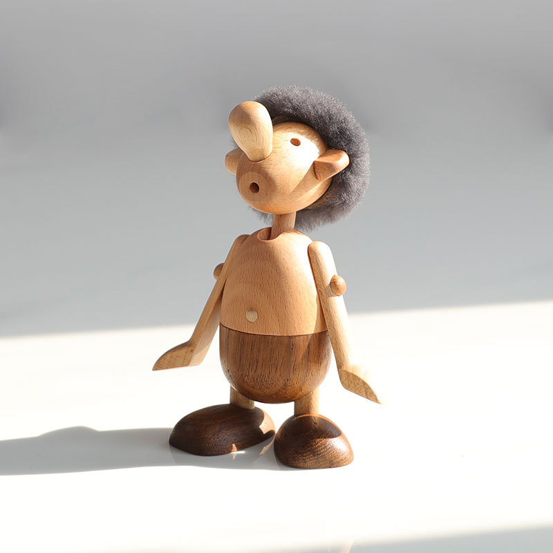 实木小毛人木头小摆件小矮人丹麦风玩偶人家居装饰木偶人家居饰品