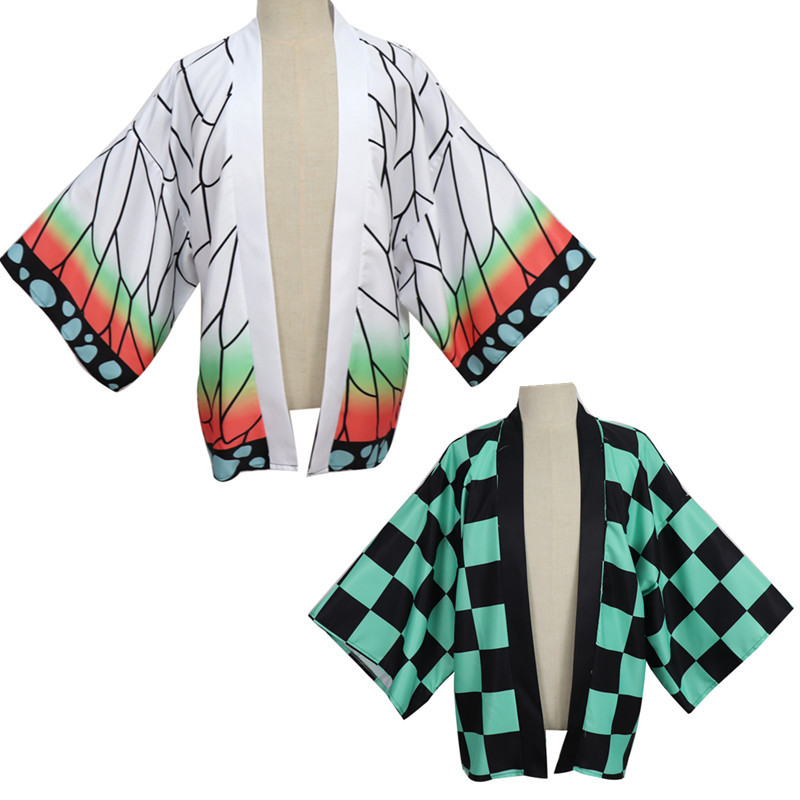 现货 鬼灭之刃cosplay 虫柱蝴蝶忍 动漫羽织外套披风现货