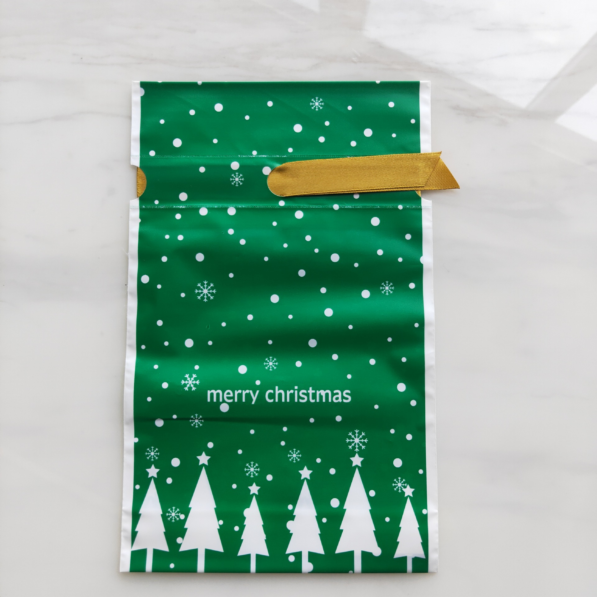 50 Christmas Food Packaging Bags Ribbon Drawstring Bag Candy Biscuits Drawstring Bag Gift Bag Mixed Packaging