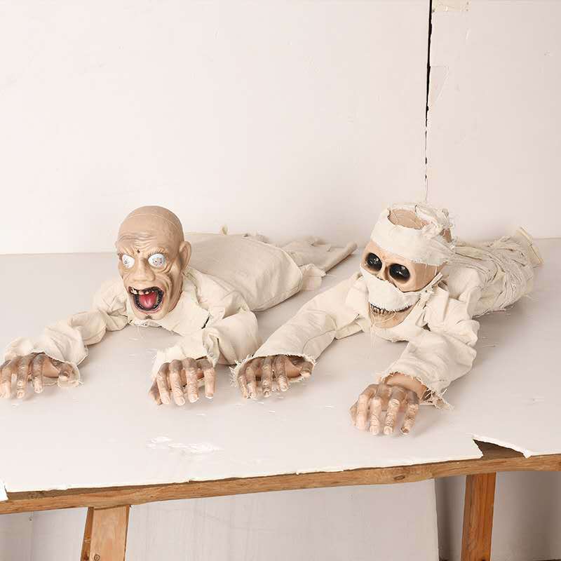 万圣节爬行发光发声恐怖木乃伊酒吧鬼屋密室装饰道具活动氛围摆饰