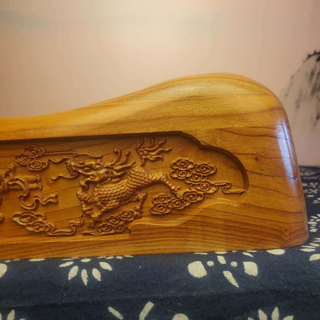 桃木枕头厂家批发硬木枕香薰按摩保健颈椎木枕头吉祥如意枕头代发