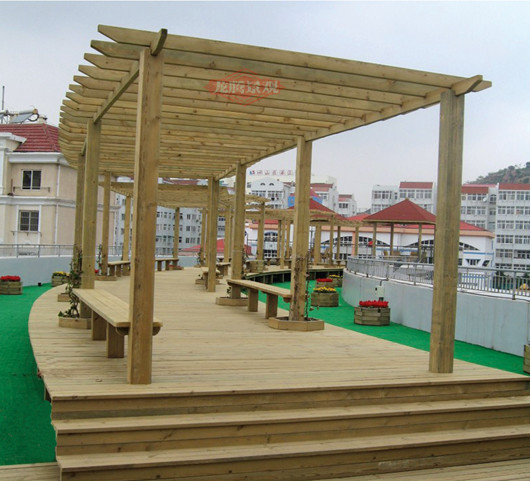 户外庭院碳化木 防腐木葡萄架长廊 廊架花架 爬藤架凉亭木屋 定做