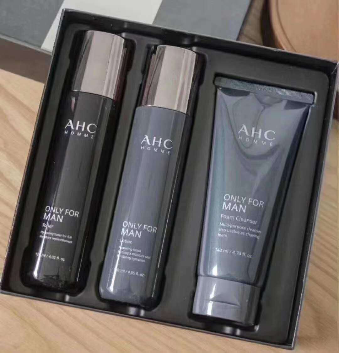 韩国正品ahc男士水乳三件套洗面奶套装护肤品控油祛痘补水套盒