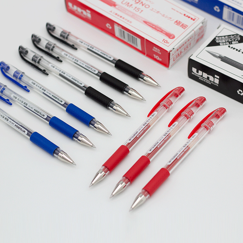 日本uni三菱um-151中性笔签字笔 财务办公学生用水笔0.38mm批发