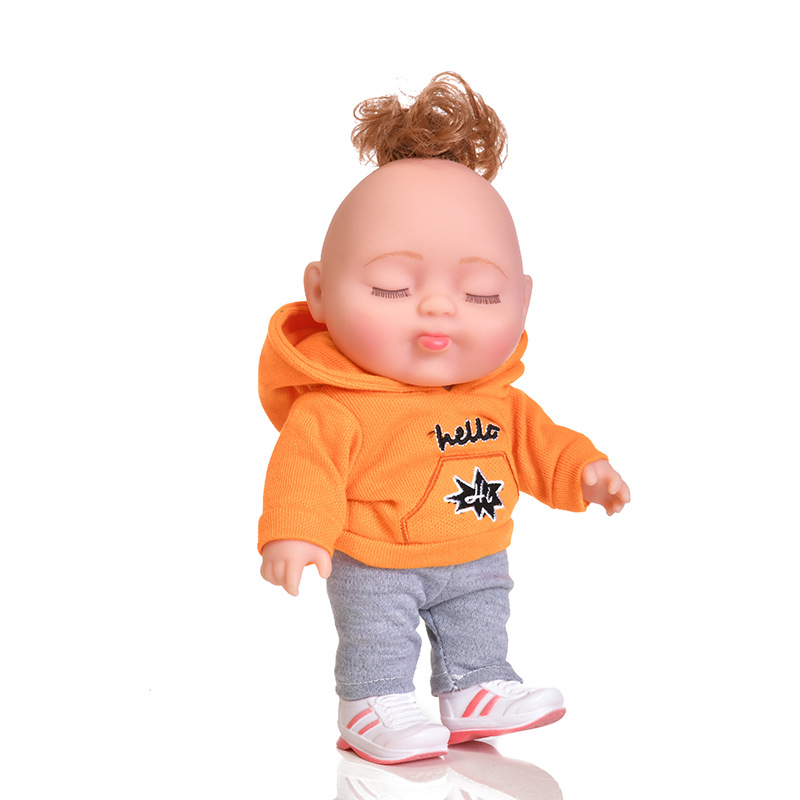 抖音同款22cm搪胶娃娃玩偶潮玩公仔小男孩摆件儿童节玩具礼物批发