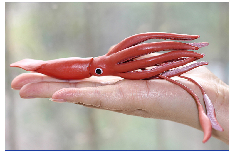 跨境仿真海洋生物模型实心软胶鱿鱼手办塑胶大王乌贼章鱼动物玩具