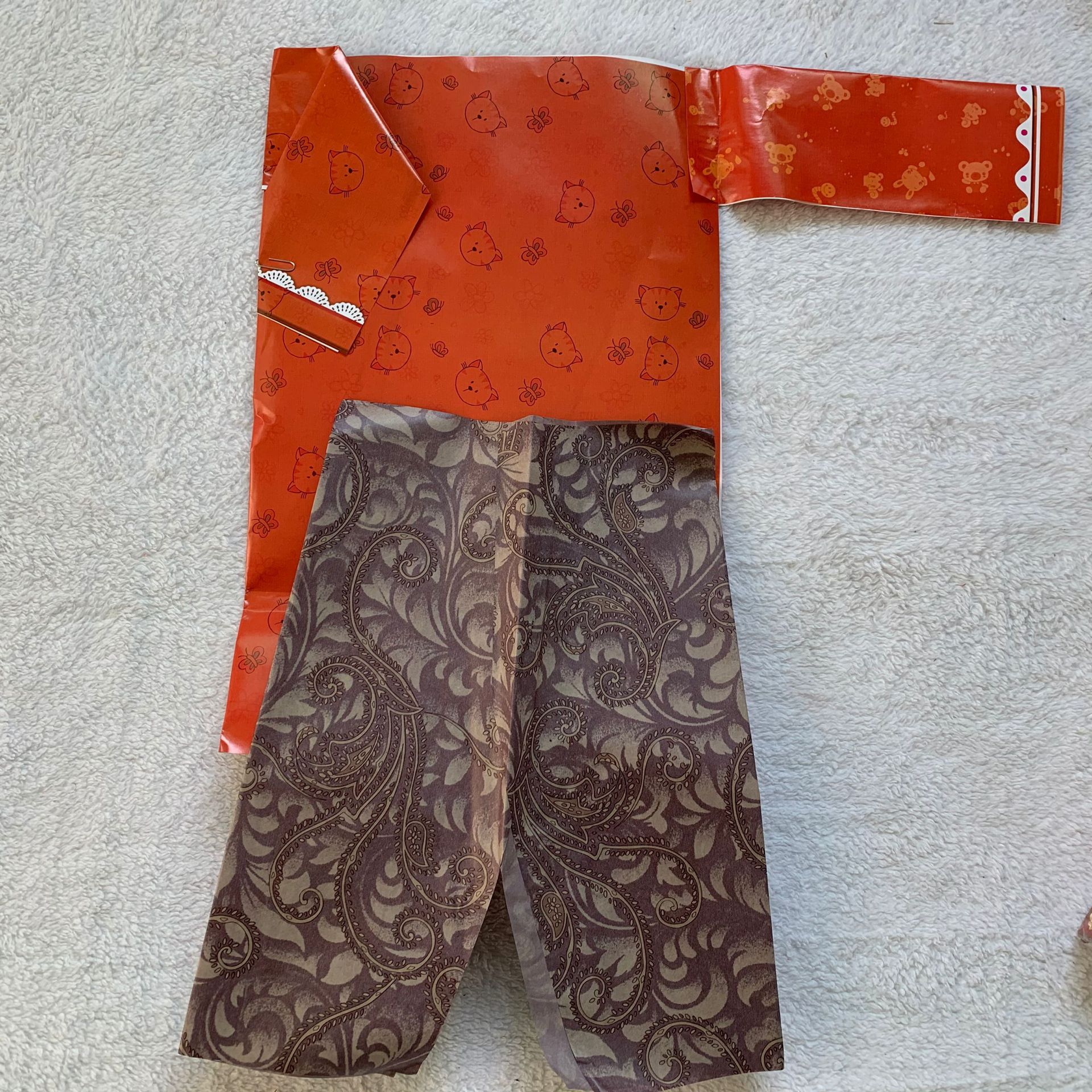 纸扎礼盒男童女童四季衣服硬卡纸立体纸扎婴灵衣服上坟清明寒衣节