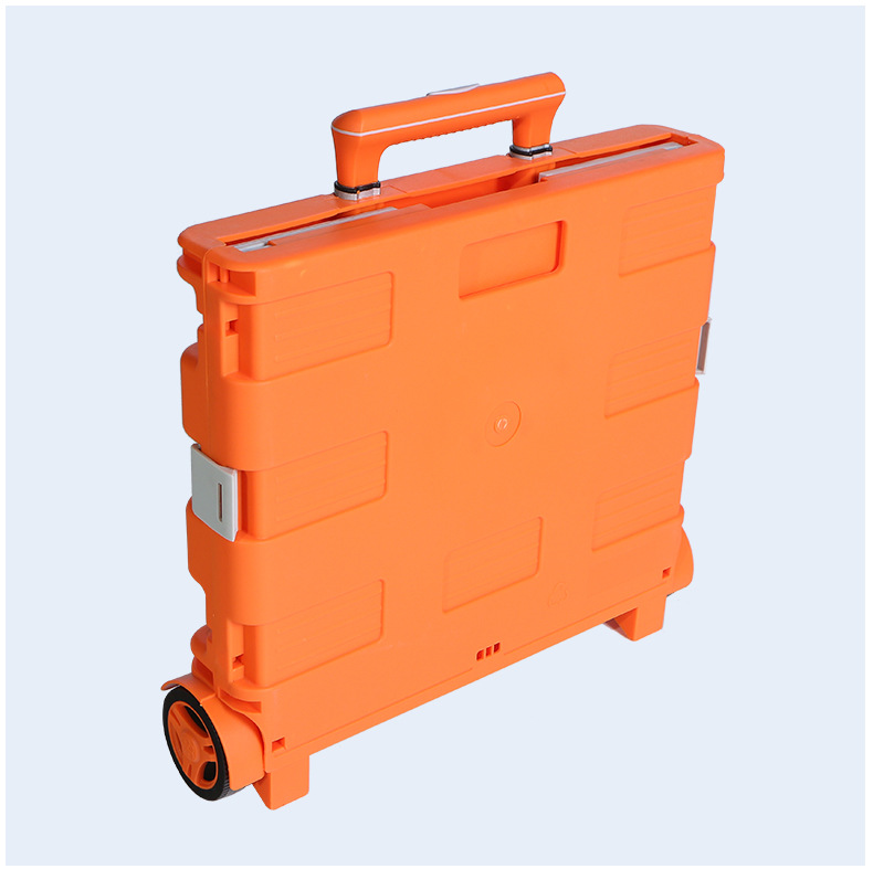 新款多功能折叠购物车定制批发 pp塑料收纳箱购物买菜折叠小拉车