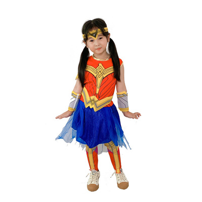 神奇女侠衣服裙子服装cosplay儿童假发演出服女童超人服游戏动漫