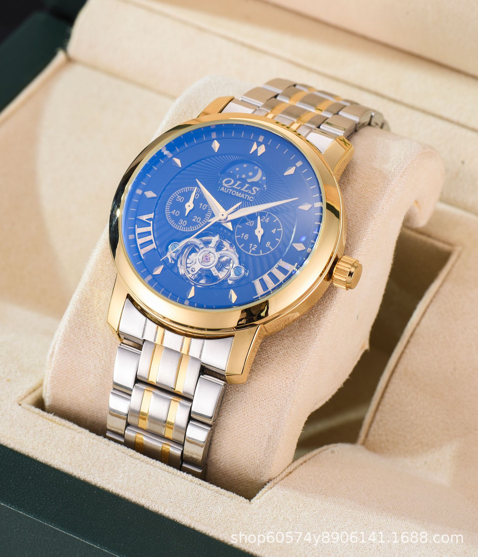 奇洛时全自动机械表商务镂空男士手表全自动防水机械手表厂家批发