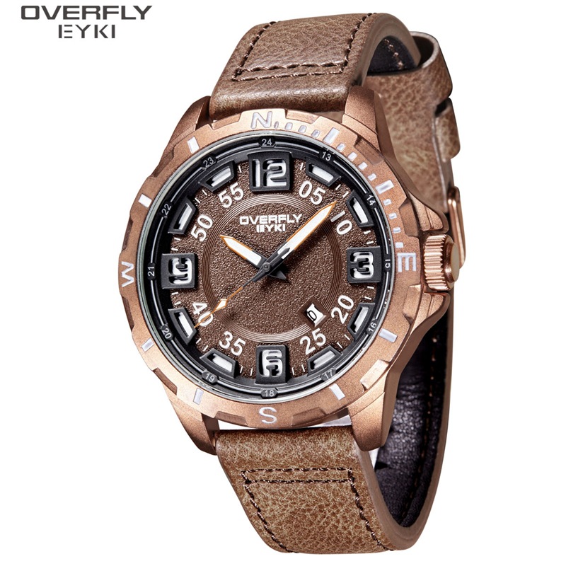 艾奇手表 男士多功能手表夜光日历运动风立体表盘石英腕表e3072l