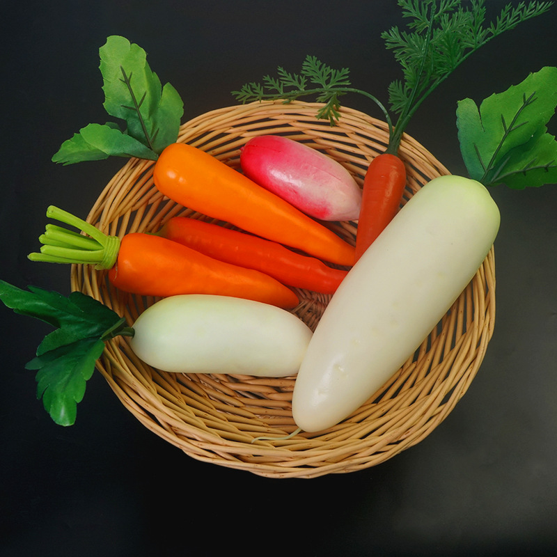 仿真萝卜假白萝卜假蔬菜模型橱窗摆件早教道具批发泡沫胡萝卜