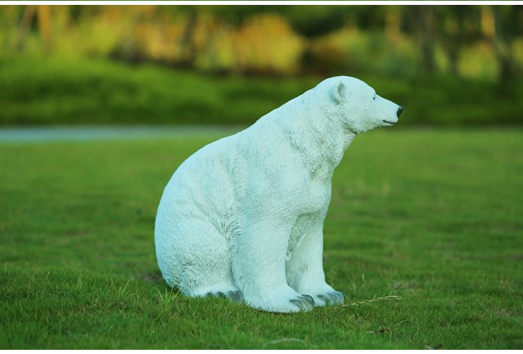 大型玻璃钢仿真动物北极熊雕塑摆件户外花园林景观装饰动物园摆设