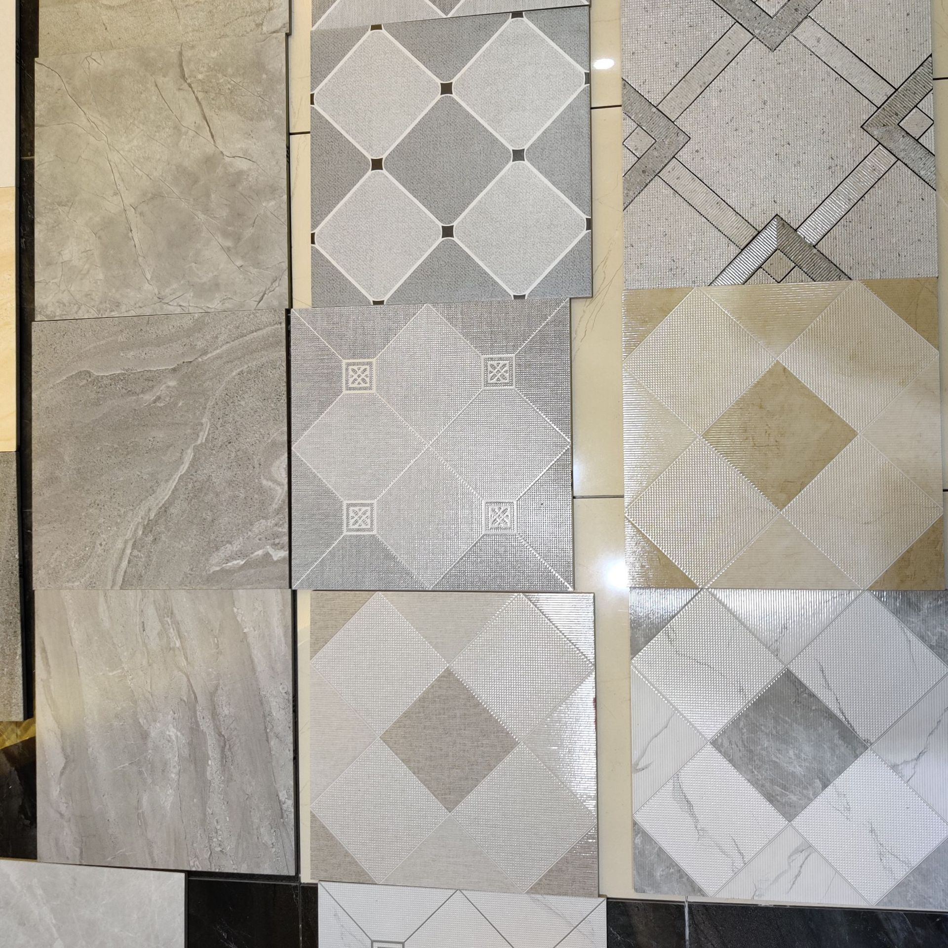 出口美式乡村仿古砖400阳台室外花园防滑地砖拼花露台凹凸瓷砖