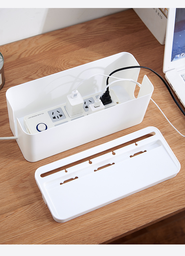 家用电源插座数据线电线收纳盒 电源线理线盒大号 插座集线整理盒