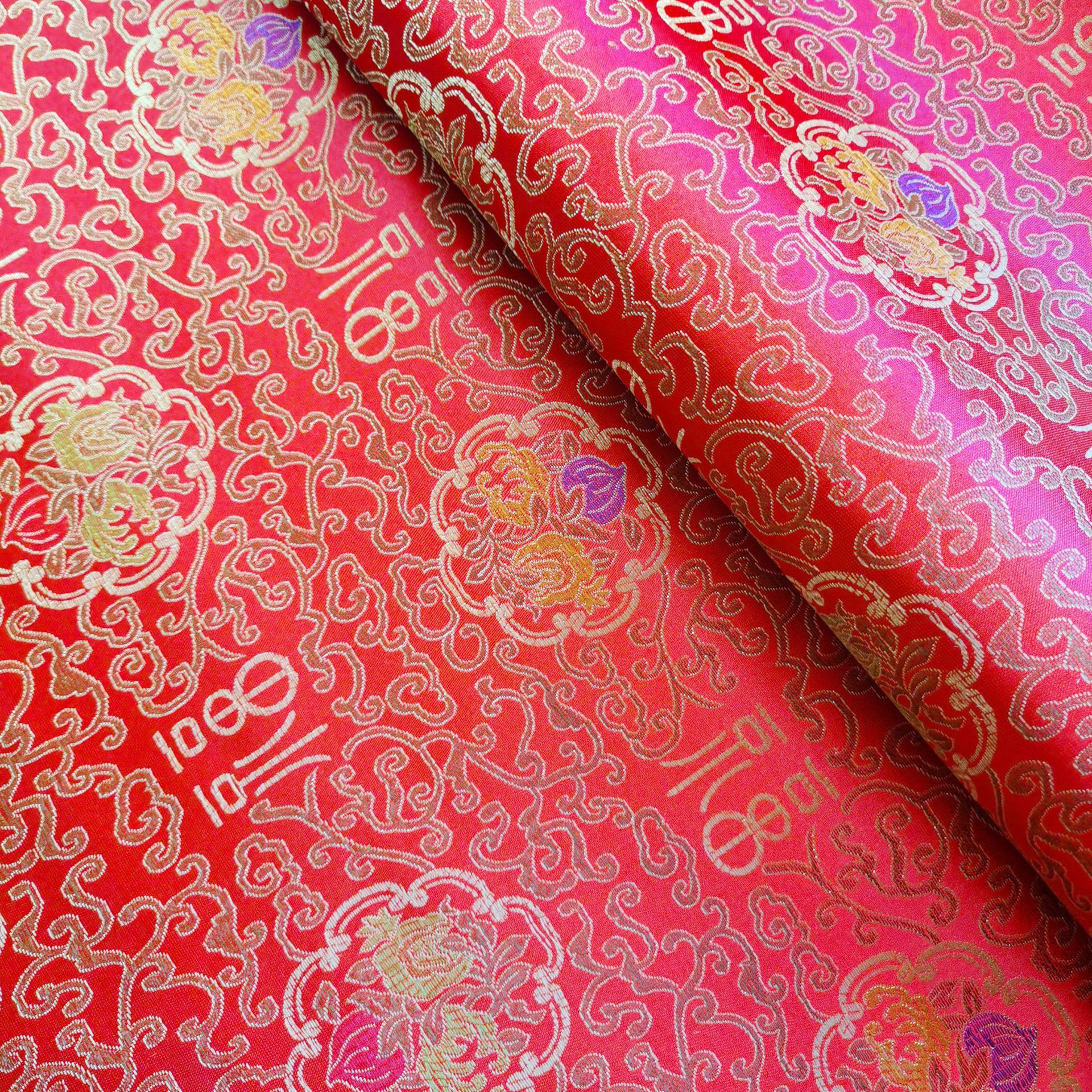 90尼龙织锦缎布料寿衣服装面料