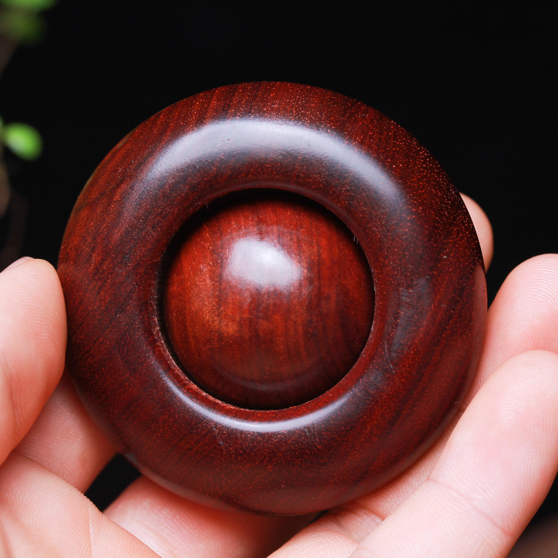 文玩手把件木手球