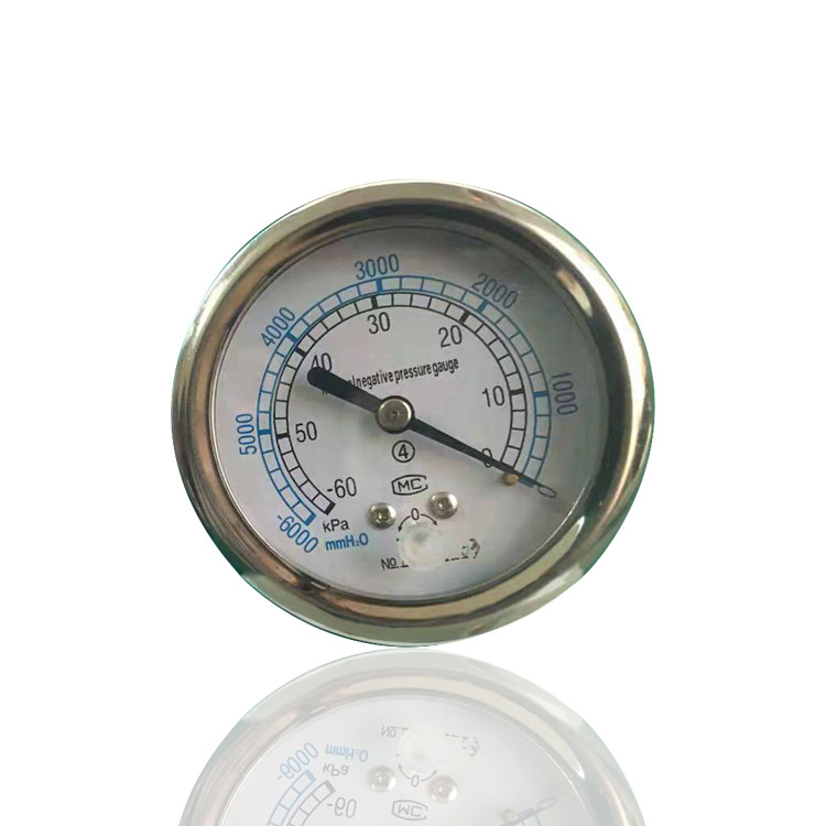 供医用负压表医用真空表不锈钢真空表插嘴式6.5mm z-60z -60~0kpa
