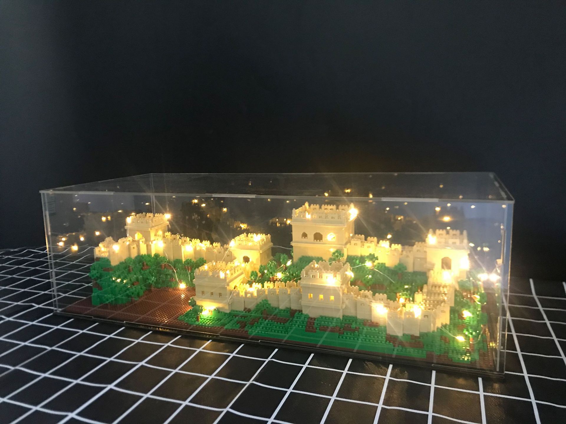 乐子lz8022长城建筑微钻颗粒积木高难度挑战益智拼装拼图摆件玩具