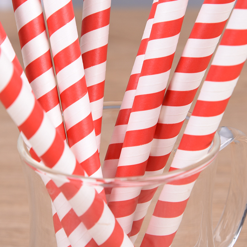 彩色条纹珍珠奶茶纸吸管定做logo创意果汁饮料奶茶纸吸管定制