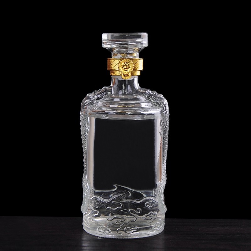 定制做白酒空瓶一斤装玻璃酒瓶500ml高档密封1斤透明白酒瓶子带盖