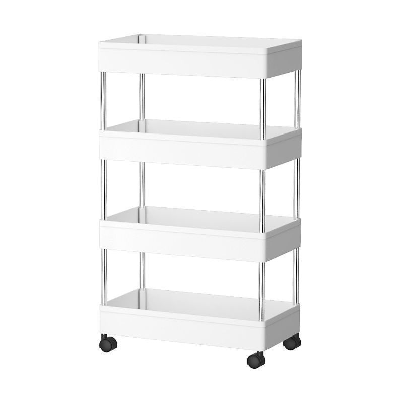 Movable Portable Storage Rack Kitchen Floor Storage Rack Multi-Layer with Wheels Bathroom Toilet Plastic Rack