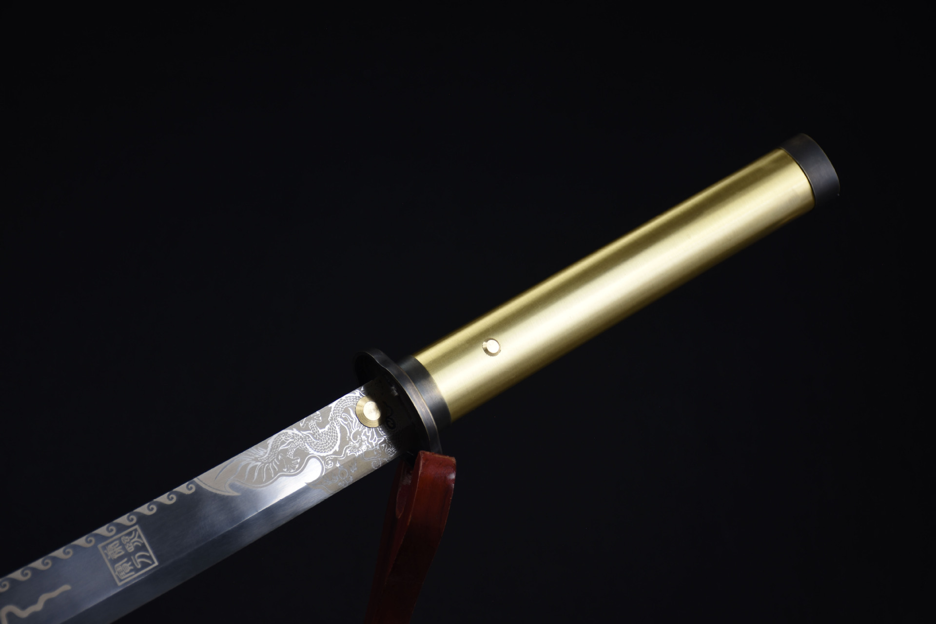 秦秋刀剑跨境代发高锰钢包铜锻打宝剑双手刀康熙战刀工艺品未开刃