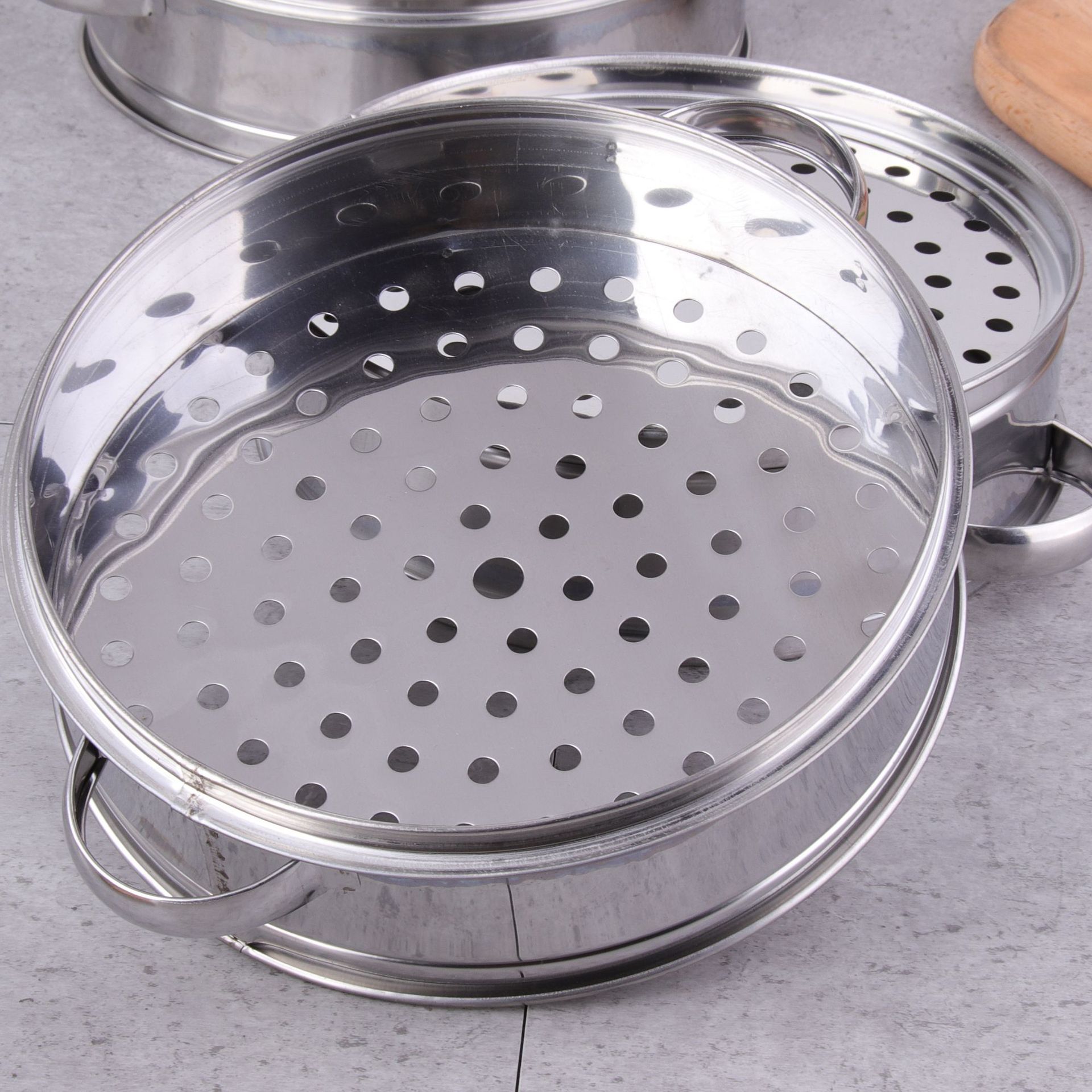 批发不锈钢小蒸笼双耳无耳加厚笼屉蒸包子馒头小笼包子蒸饺小蒸笼