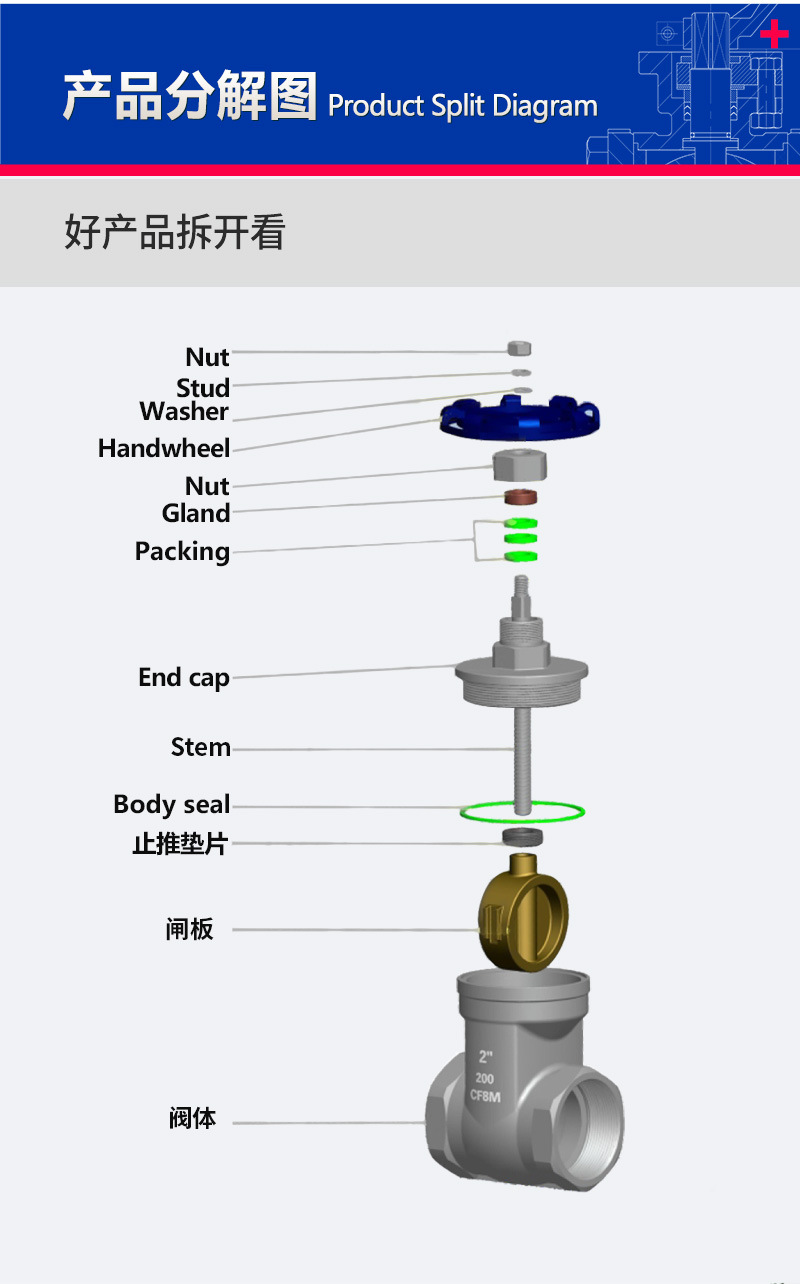 迪科手轮丝扣闸阀 不锈钢螺纹闸阀304/316 硅溶胶 dn15-50