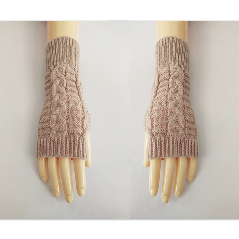 Cross-Border Fashion Short Gloves Autumn and Winter Warm Wool Knitted Half Finger Gloves Amazon Aliexpress = Twist Gloves