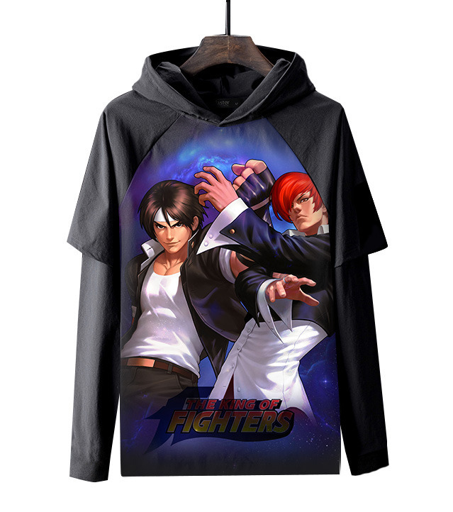 拳皇 八神庵草剃京草薙京学生长袖 亚马逊跨境3d印花周边衣服yd26