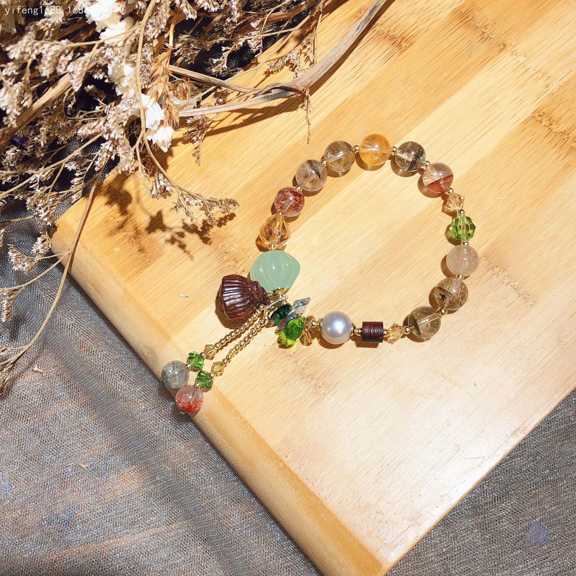 四季幽灵巴山玉南瓜福瓜莲蓬吊坠手串手链女奥地利水晶饰品彩宝