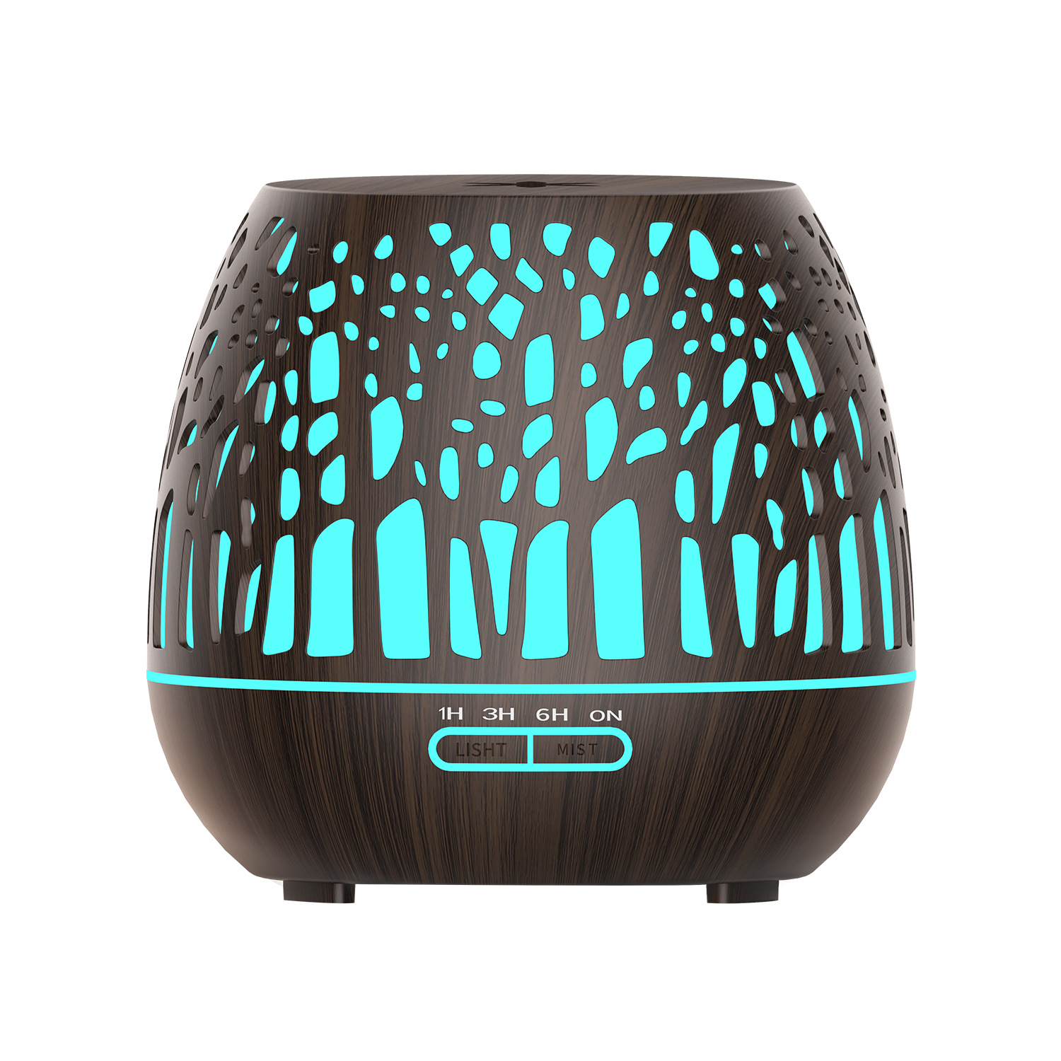 WiFi Smart Graffiti 400ml Wood Grain Forest Aroma Diffuser Hollow Humidifier Support Multiple System Connection