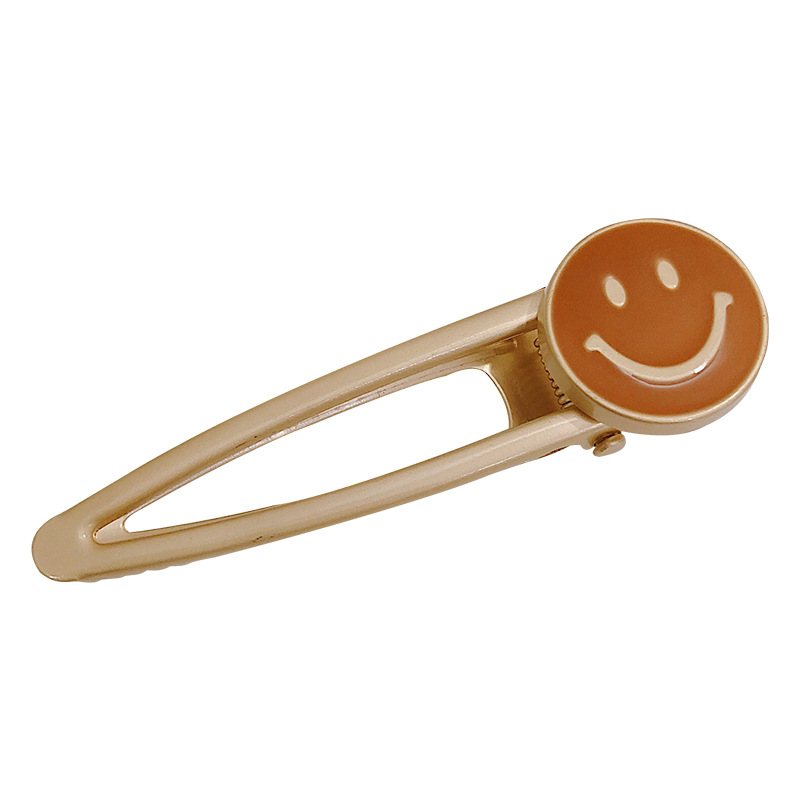 Korean Dongdaemun Smiley Face Barrettes Women's Metal Duckbill Clip Bang Clip Online Influencer Headdress Girl's Clip BB Side Clip