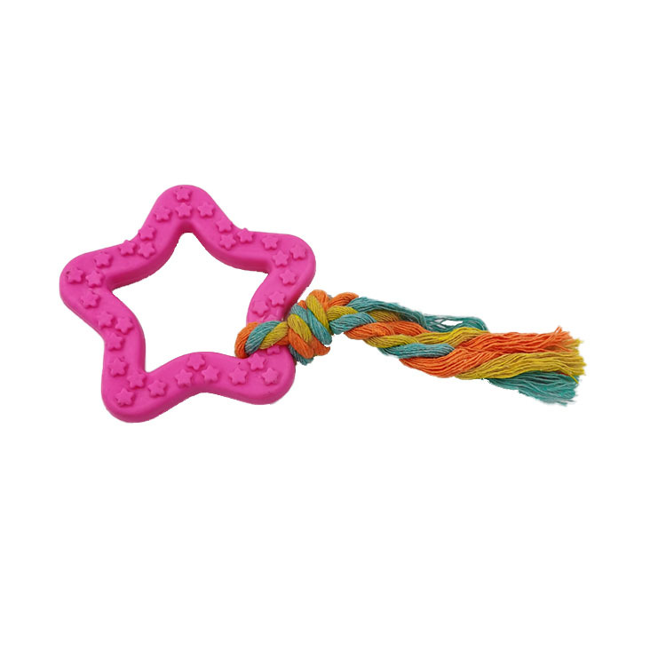 Creative Pentagram Pet Ring TPR Cotton Rope Toys Dog Bite-Resistant Molar Training Toys Factory Wholesale