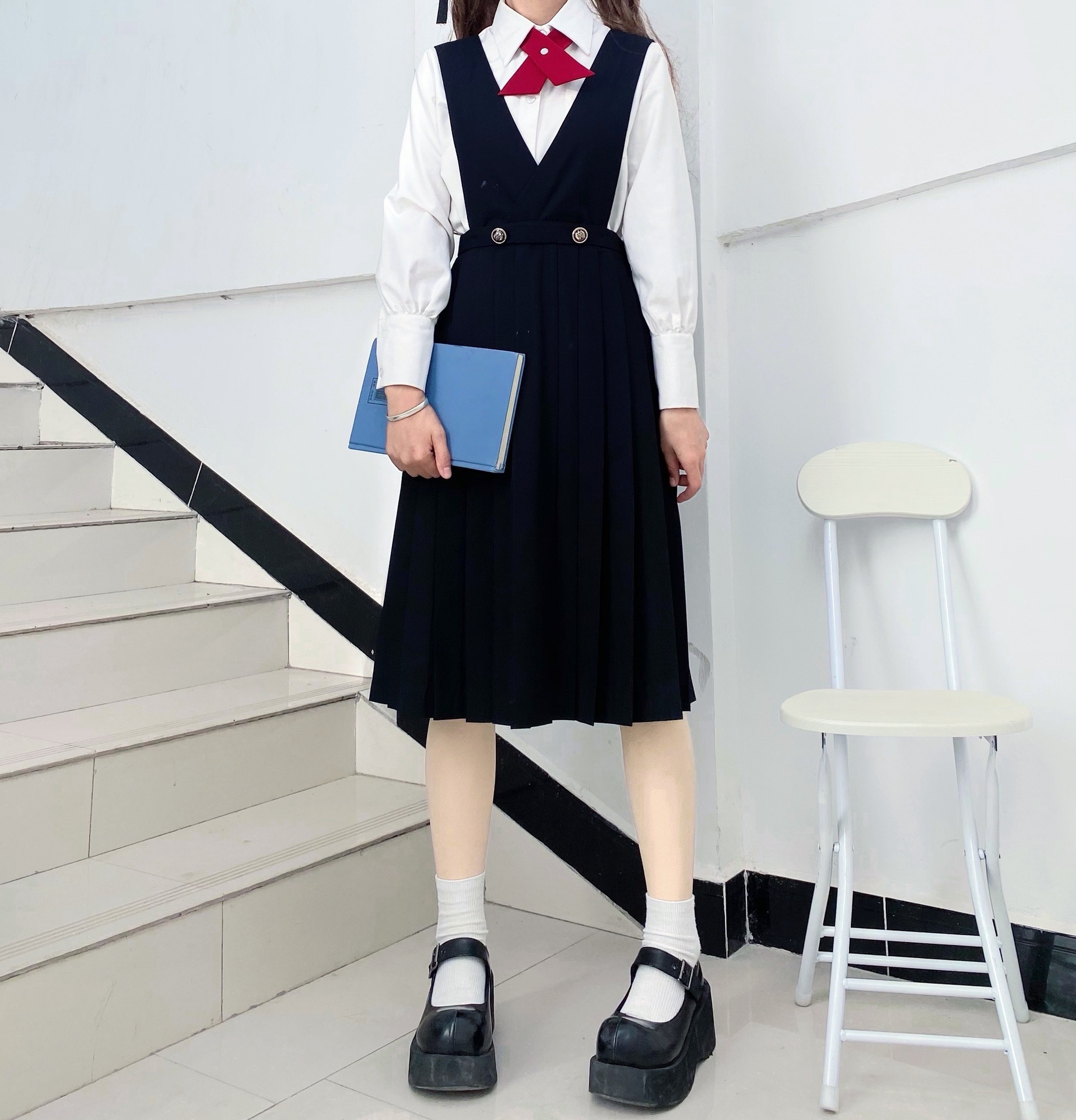 护奶裙jk现货tr料护奶背带连衣裙 护胸裙jk制服裙百褶裙