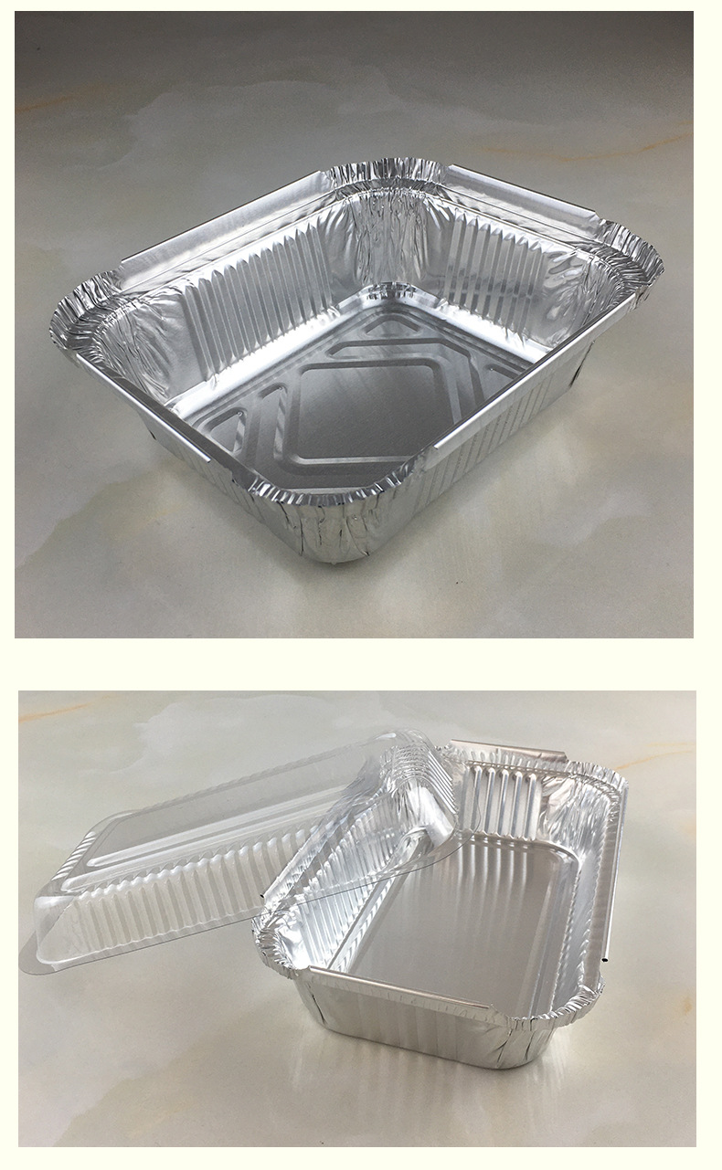 长方形锡纸盒铝箔餐盒一次性外卖打包盒焗饭花甲烧烤源头厂家保温