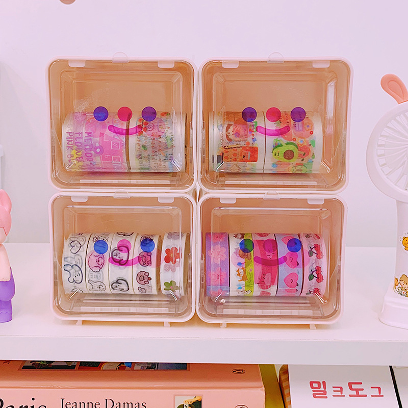 INS Style New Desktop Drawer Storage Box Sundries Journal Tape Transparent Small Box Acrylic Shelf