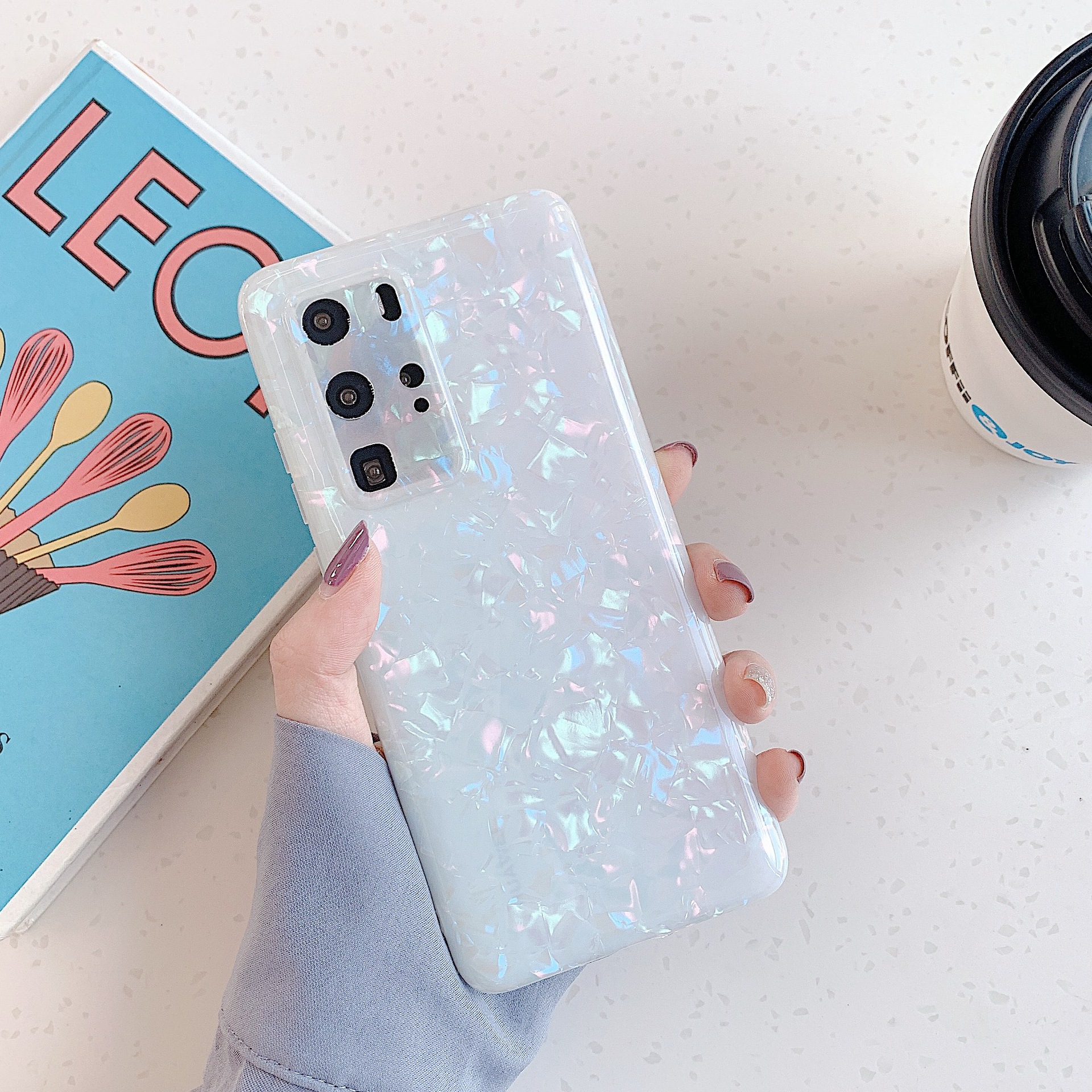 简约少女适用于huaweimate30定制贝壳手机壳tpu华为p40手机保护套