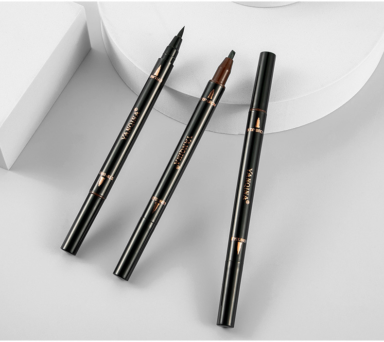 妍琦娜yanqina8711速干酷黑防水眼线笔眉笔防汗不晕染眉笔眼线笔_卓蔓