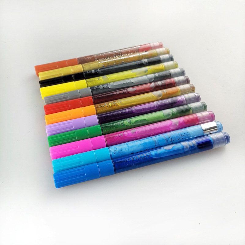 妙点定制 双线笔 12色轮廓笔 彩色双线轮廓笔 艺术字绘画笔金属笔采购