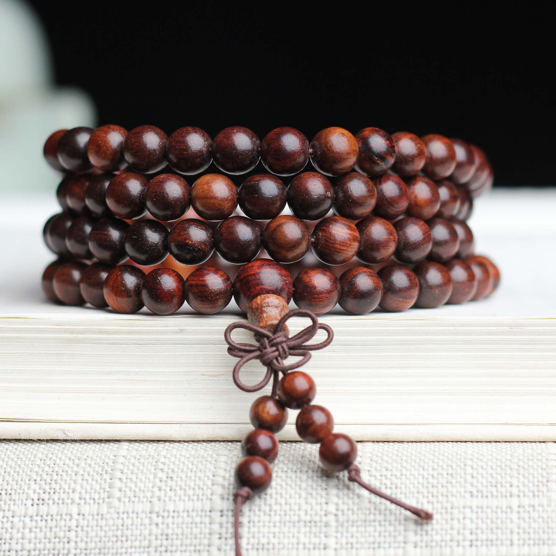 紫檀柳佛珠手串男女款 木质佛珠念珠手链108颗批发 似黄花梨木