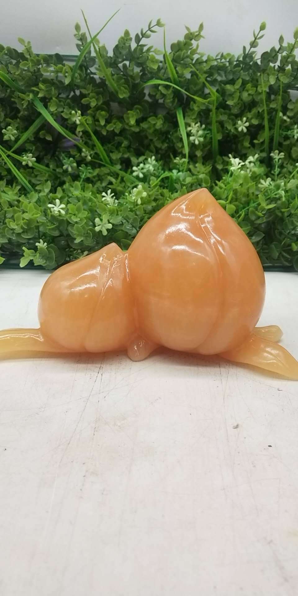 厂家批发定制米黄玉商务会销工艺品摆件 长寿桃摆件礼品