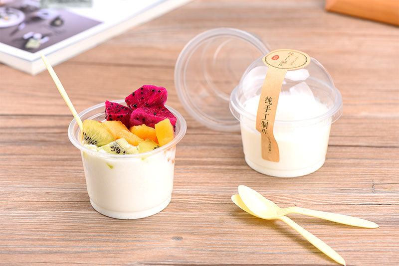 一次性布丁杯酸奶杯打盖双慕奶杯盒子果冻带斯杯子皮包杯塑料小碗