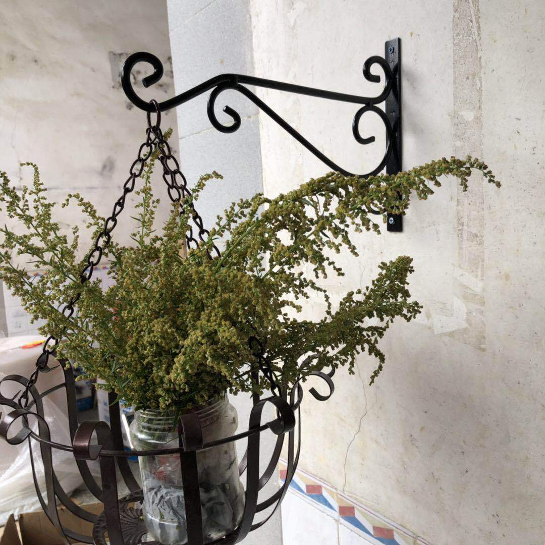 欧式现代壁挂式铁艺花篮墙壁装饰吊篮花架金属悬挂花架