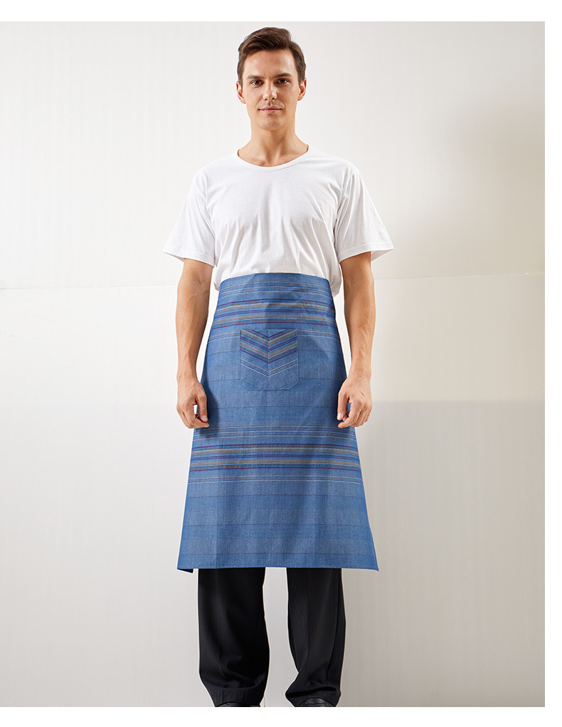 酒店餐饮厨师围裙 黑色白色牛仔各式围裙西餐厅服务员 工作制服
