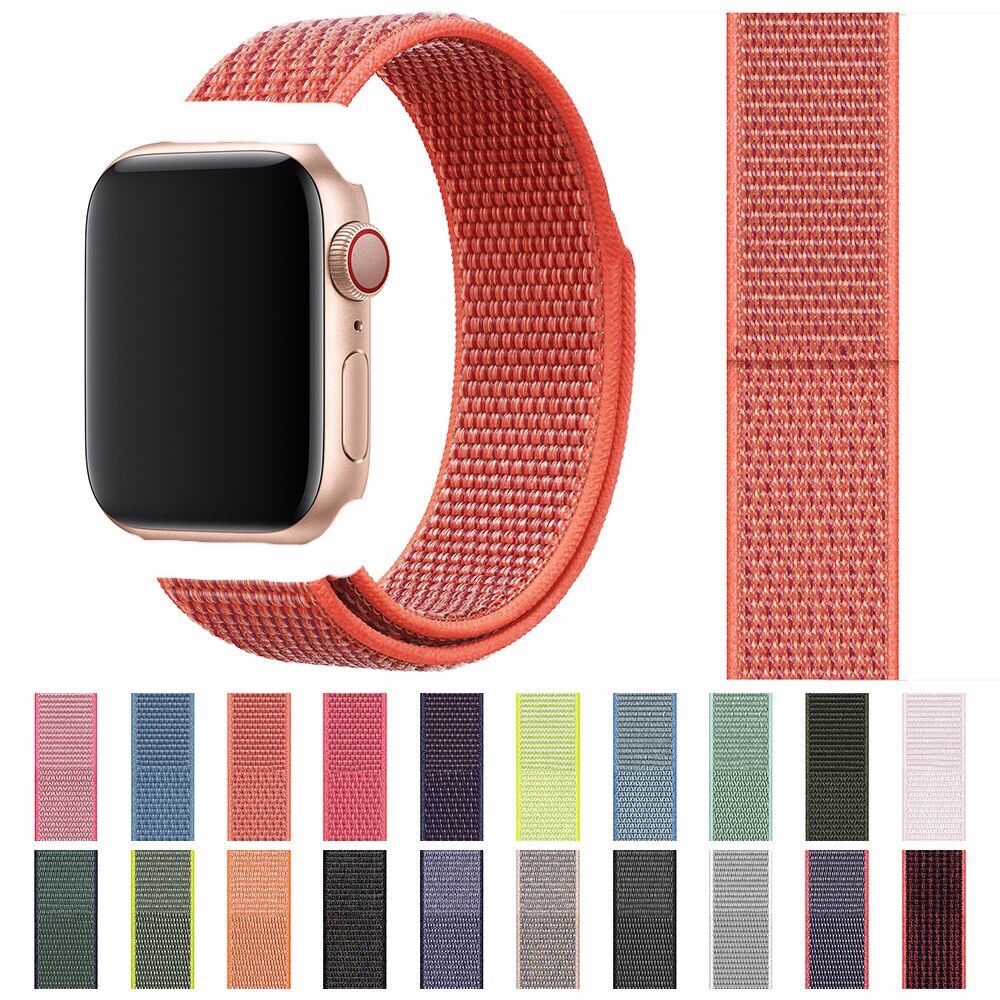 适用apple watch手表 苹果尼龙回环表带 1/2/3/4/5/6/se代iwatch
